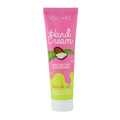 Vollare, Hand Cream, maksymalnie regenerujący krem do rąk z masłem shea, 100 ml