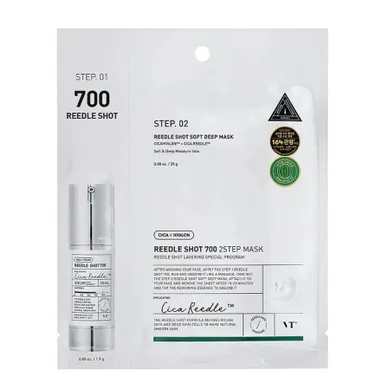 VT Cosmetics, Reedle Shot 700 2Step Mask, dwuetapowy zabieg z technologią mikroigieł, 26.5g