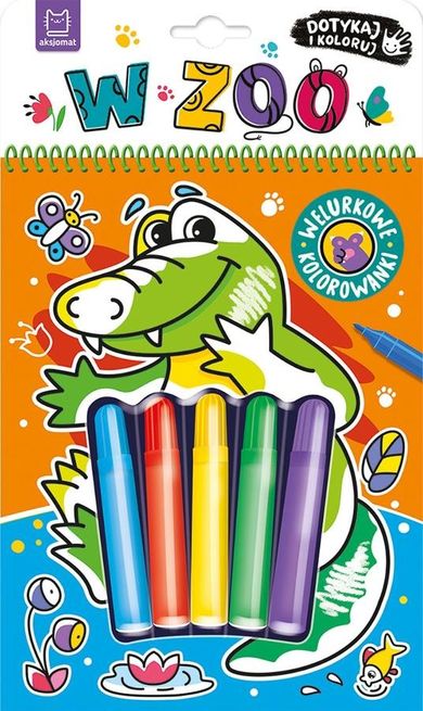 W zoo. Dotykaj i koloruj! Welurkowe kolorowanki