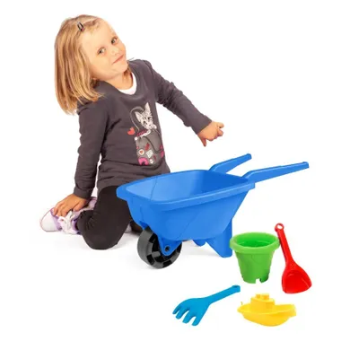 Wader, Happy Summer, taczka z kompletem do piasku, niebieska