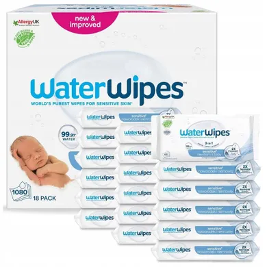 WaterWipes, BIO, Sensitive+, chusteczki nawilżane, 18-60 szt.