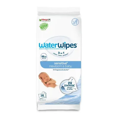 WaterWipes, BIO, Sensitive+, chusteczki nawilżane, 28 szt.