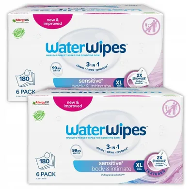 WaterWipes, Sensitive+, chusteczki nawilżane dla seniorów, 12-30 szt.