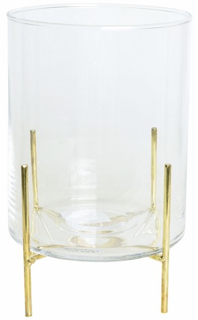 Wazon szklany na złotych nogach, 12-12-19 cm