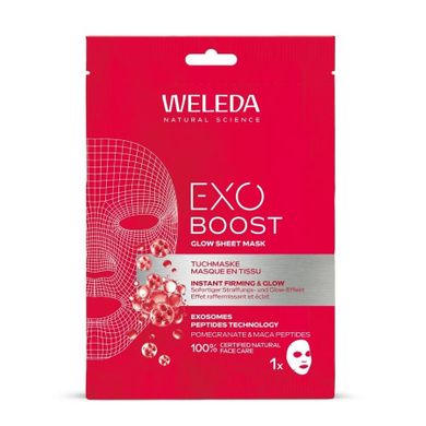 Weleda, Exo Boost, rozświetlająca maska w płachcie, 20 ml