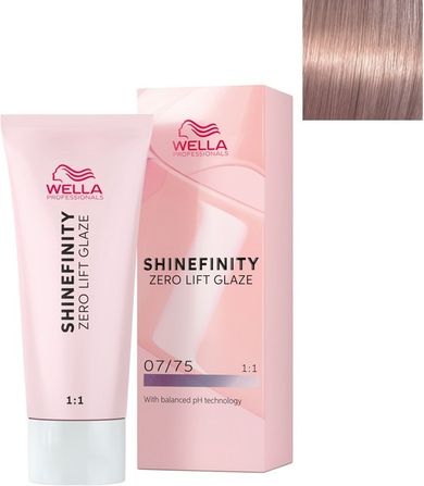 Wella Professionals, Shinefinity Zero Lift Glaze, krem koloryzujący półtrwały, 60 ml, 07/75