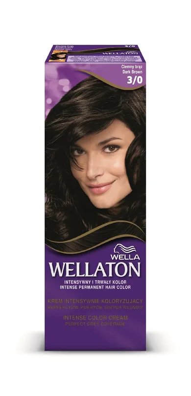 Wella, Wellaton, krem intensywnie koloryzujący nr 3/0 ciemny brąz