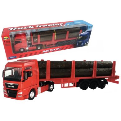 Welly, MAN TGX z przyczepą z drewnem, ciężarówka, model pojazdu, 1:64