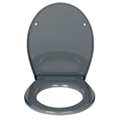 Wenko, deska sedesowa z odbojnikiem ściennym, szara, 37-44,5 cm