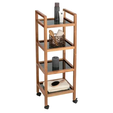 Wenko, Fondi, mobilny regał z drewna akacji, 4 poziomy, 101,5 cm