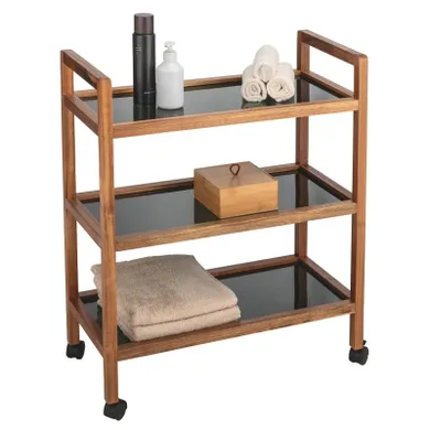 Wenko, Fondi, szeroki mobilny regał z drewna akacji, 76,5 cm