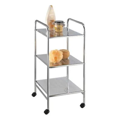 Wenko, regał łazienkowy na kółkach z trzema półkami, stal, 32-71-36.5 cm