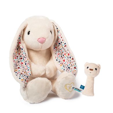 Whisbear - Szumiący Miś, szumiący Króliś Felcia z funkcją CRYsensor i grzechotką, biały