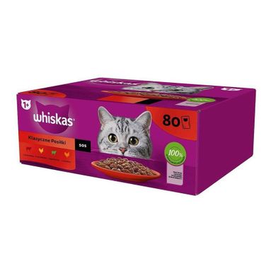 Whiskas, Klasyczne posiłki, mokra karma dla kota, 85g, 80 szt.