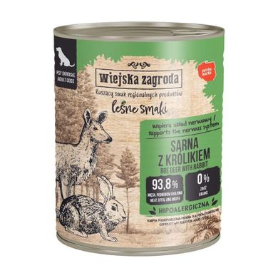 Wiejska Zagroda, Leśne Smaki, karma mokra dla psa, sarna z królikiem, 800g
