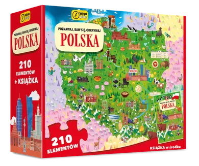 Wilga Play, Poznawaj, baw się, odkrywaj, Polska, książka i puzzle, 210 elementów