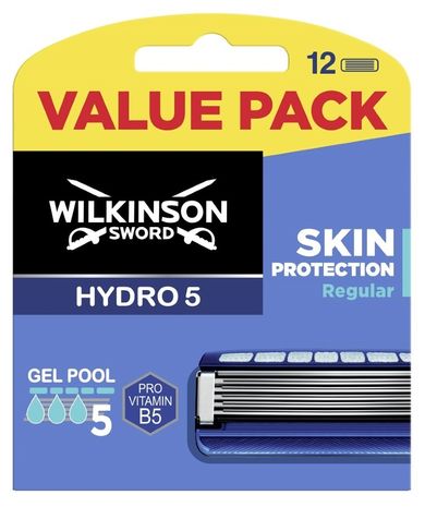 Wilkinson, Hydro, 5 Skin Protection Regular, zapasowe ostrza do maszynki do golenia dla mężczyzn, 12 szt.