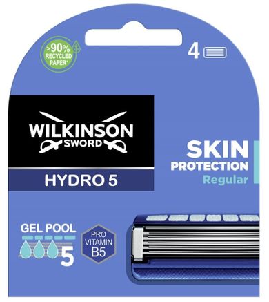 Wilkinson, Hydro, 5 Skin Protection Regular, zapasowe ostrza do maszynki do golenia dla mężczyzn, 4 szt.