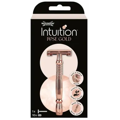 Wilkinson, Intuition Rose Gold, klasyczna maszynka do golenia dla kobiet z wymiennymi żyletkami rączka + 10 żyletek