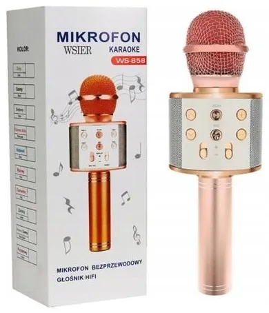W&K, mikrofon zabawkowy, rose gold