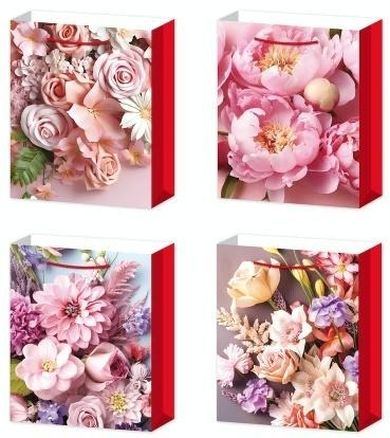 W&K, torebka prezentowa, Kwiaty, L, 1 szt.