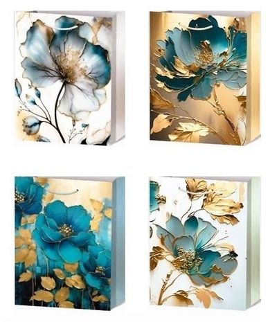 W&K, torebka prezentowa, Kwiaty, L, 1 szt.