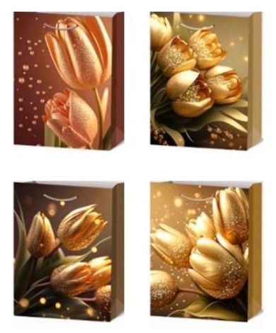 W&K, torebka prezentowa, Kwiaty, M, 1 szt.