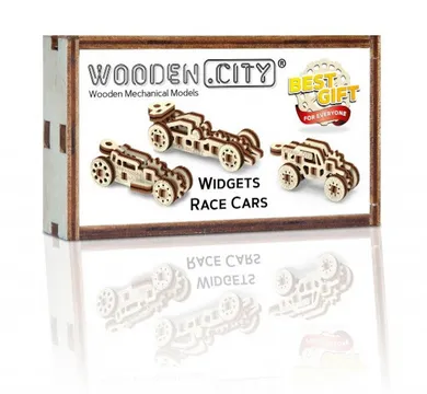 Wooden City, Widgets, samochody wyścigowe, drewniane puzzle 3D