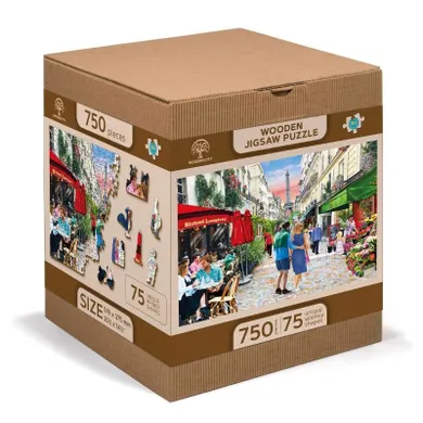 Wooden.City, Bistro w Paryżu, drewniane puzzle z figurkami, 750 elementów