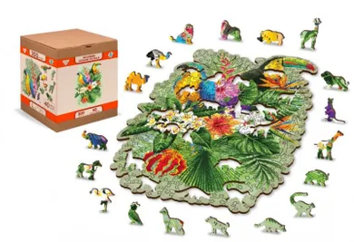 Wooden.City, drewniane puzzle z figurkami, Ptaki tropikalne, 300 elementów