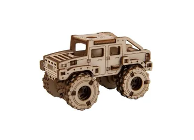 Wooden.City, Monster Truck 2 (Hummer H1), model, drewniane puzzle 3D