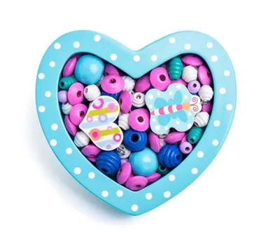 Woody, Małe turkusowe serce, zestaw do nawlekania korali