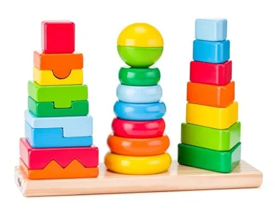 Woody, piramidka drewniana 3w1