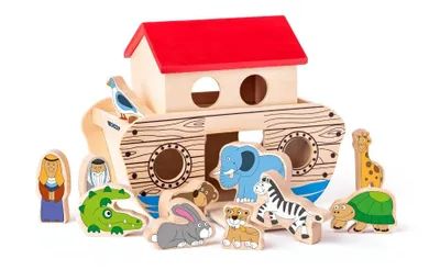 Woodyland, drewniana Arka Noego z figurkami zwierząt