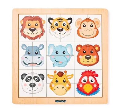 Woodyland, drewniana układanka, zwierzęta egzotyczne