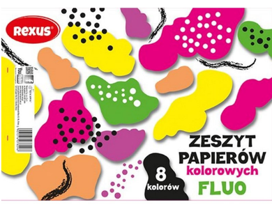 Wycinanka kredowana fluo, A5, 8 kartek