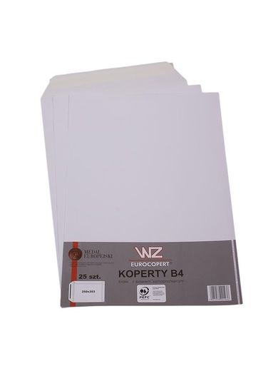 Wz Eurocopert, koperta B4 z paskiem, biała, 25 szt.