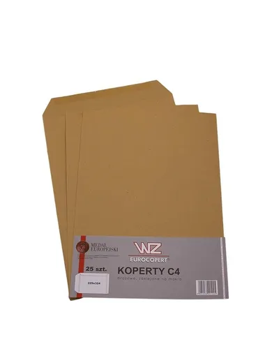 Wz Eurocopert, koperta C4, nie klejona, brązowa, 25 szt.