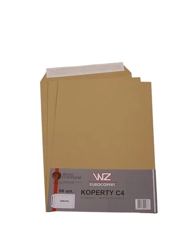 Wz Eurocopert, koperta C4 z paskiem, brązowa, 25 szt.
