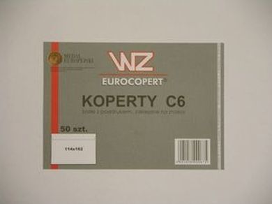 Wz Eurocopert, koperta C6, samoprzylepna, biała, 1000 szt.