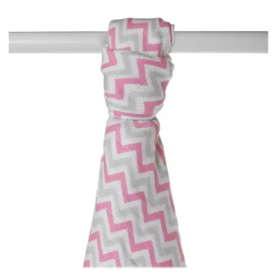 XKKO BMB, ręcznik bambusowy, Baby Pink Chevron, 90-100 cm