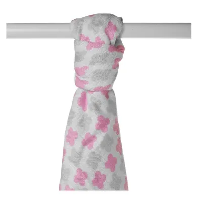 XKKO BMB, Scandinavian Baby, ręcznik bambusowy, Pink Cross, 90-100 cm