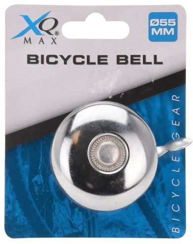 Xqmax, dzwonek rowerowy, metalowy, srebrny