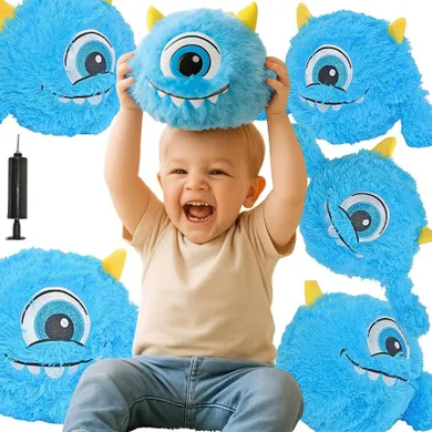 Xqmax, piłka pluszowa emoji z rączkami, niebieska, 23 cm