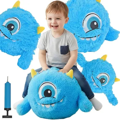 Xqmax, piłka pluszowa emoji z rączkami, niebieska, 40 cm