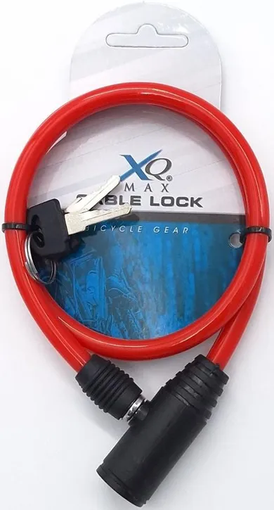 Xqmax, zapięcie rowerowe, linka na zamek, czerwone, 4-65 cm