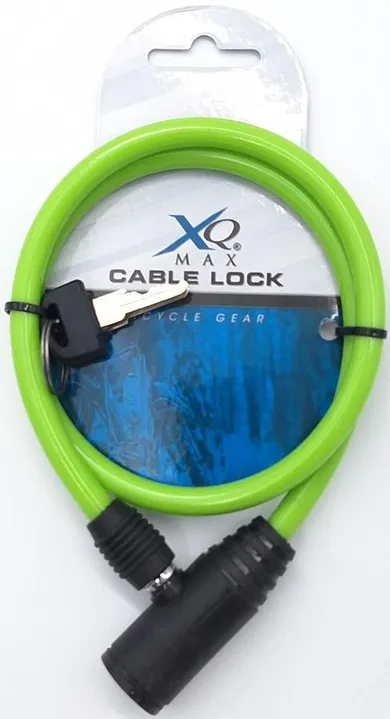 Xqmax, zapięcie rowerowe, linka na zamek, zielone, 4-65 cm