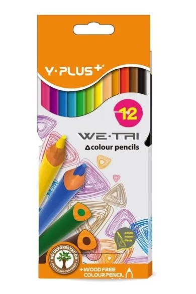 Y-plus, kredki bezdrzewne, 12 kolorów
