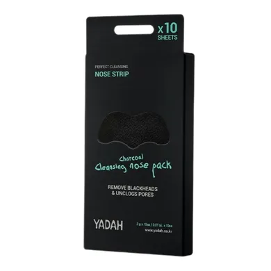 Yadah, Charcoal Cleansing Nose Pack, plastry oczyszczające na nos z węglem, 10 szt.