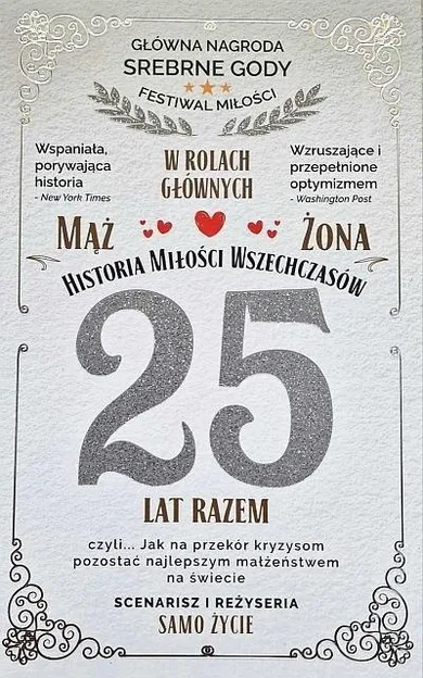 Yeku, karnet, 25 rocznica ślubu, srebrna